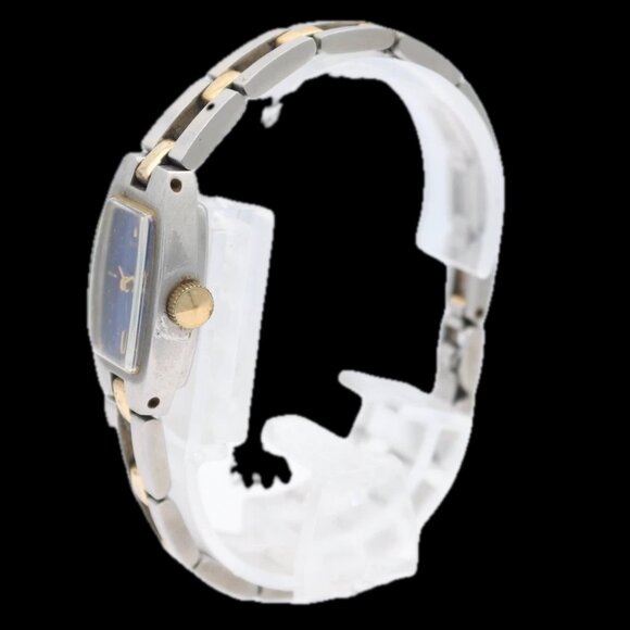 Vintage Seiko Blue Sunburst Two Tone Ladies Mechanical Wristwatch Gold Tone - Picture 5 of 5